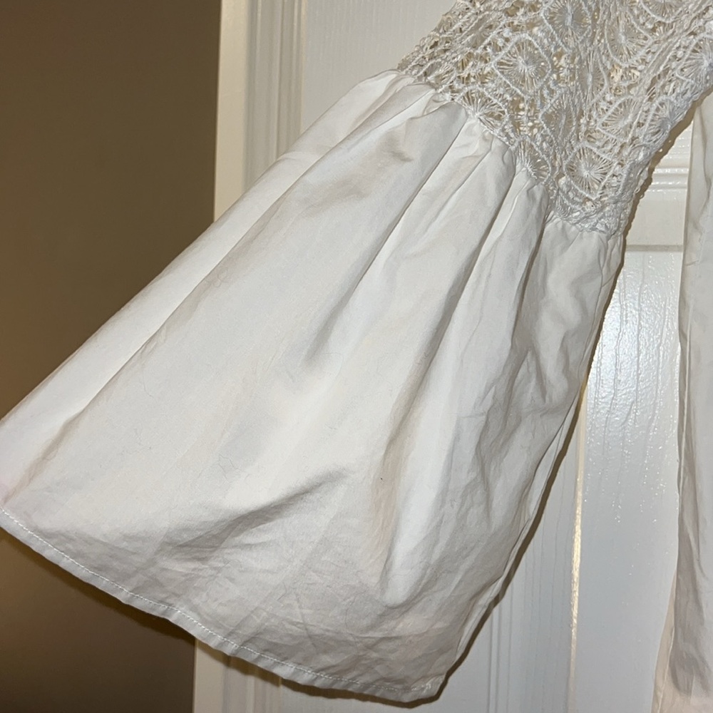 Who What Wear White Cotton Lace Mini Dress EUC size L - Picture 2 of 6